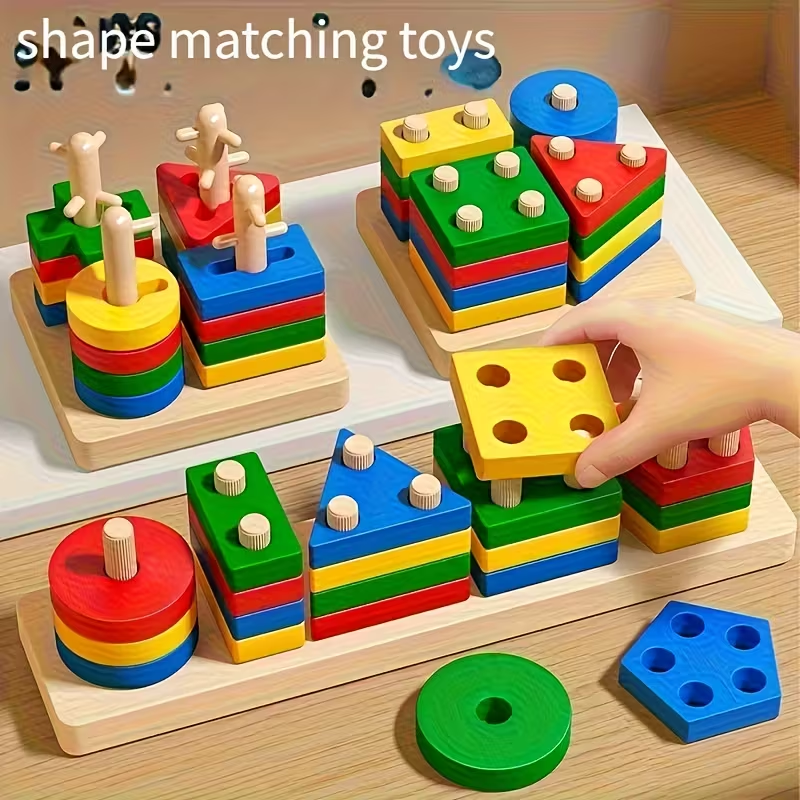 Woodworking For Kids - Montessori Wooden Games Baby Toys Puzzle