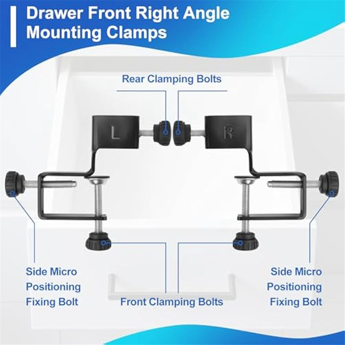 Woodworking Hardware - A002 2Pcs Drawer Front Mounting Clips,Cabinet