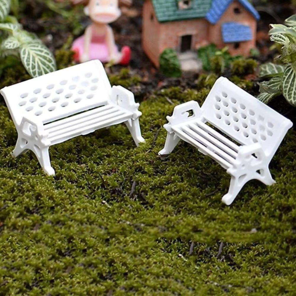 2Pcs Mini Park Seat Bench Cute - Woodworking Resin บทวิจารณ์และราคา