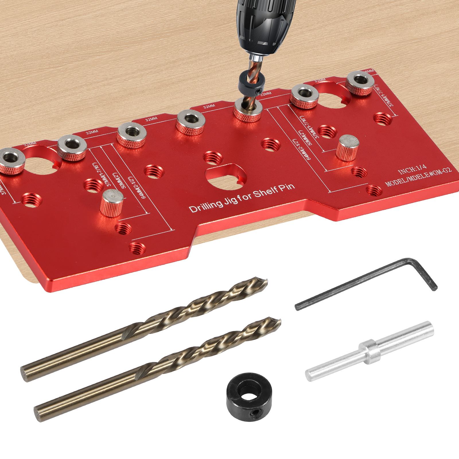 Shelf Pin Jig 1/4in Aluminum A - Woodworking Project Plans บทวิจารณ์และราคา