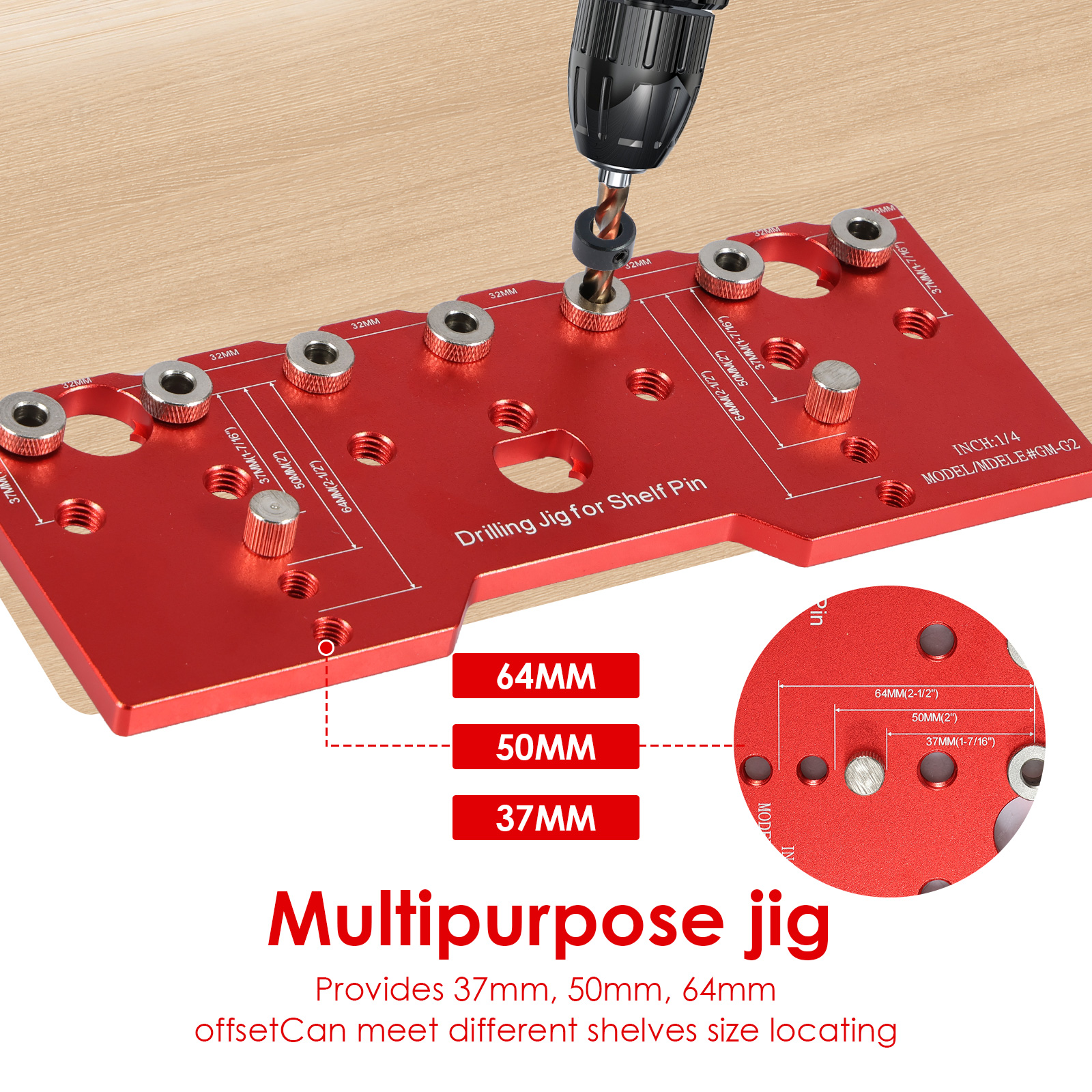 Shelf Pin Jig 1/4in Aluminum A - Woodworking Project Plans บทวิจารณ์และราคา