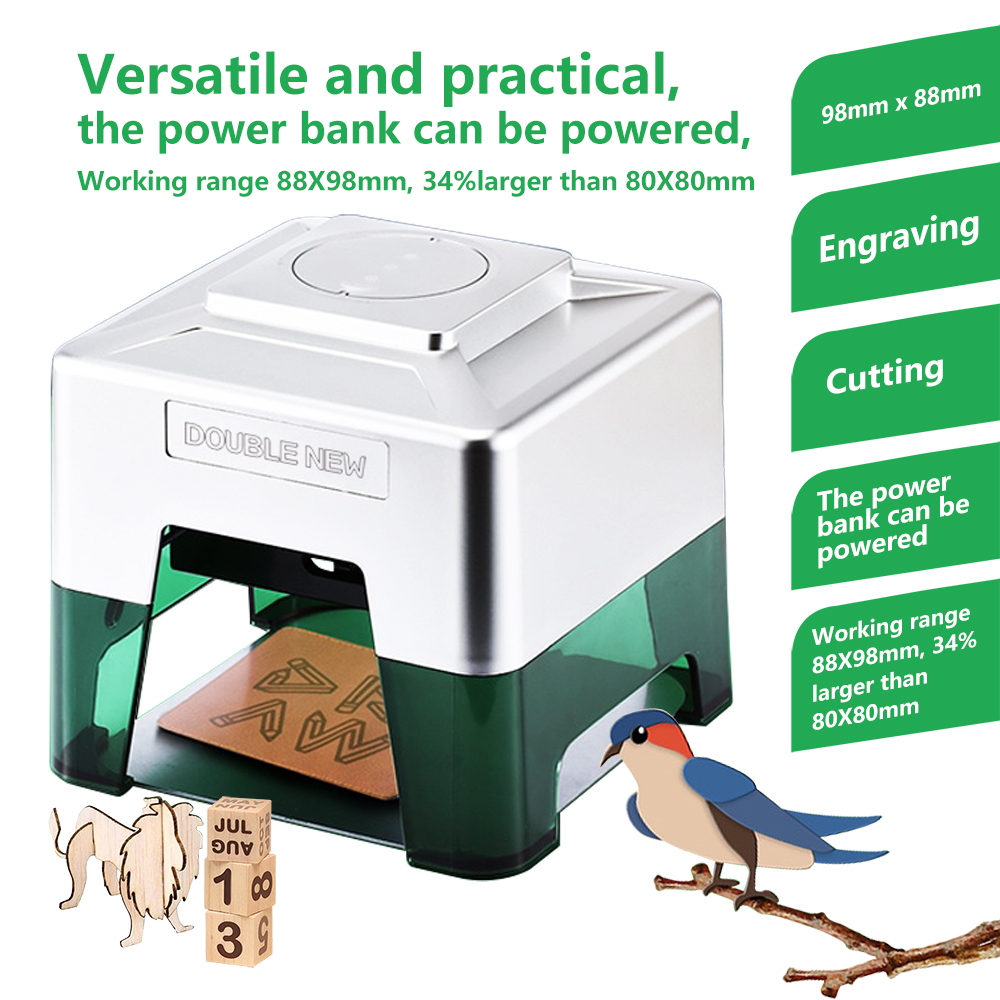 3W Mini Laser Engraver Portabl - Woodworking Logos บทวิจารณ์และราคา