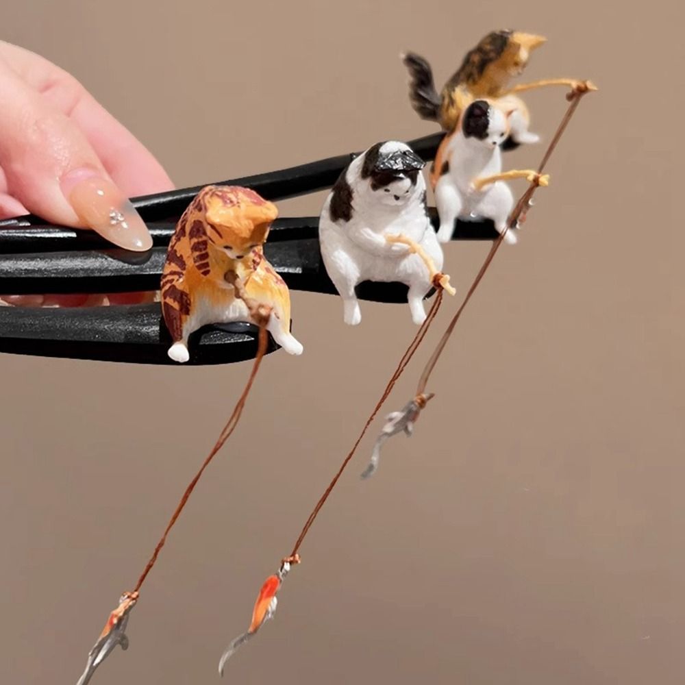 Cute Cat Fishing Wooden Hair S - Woodworking For Kids บทวิจารณ์และราคา