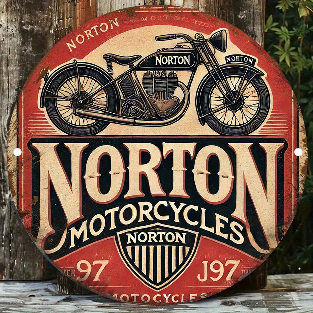 2D flat 1pc retro NORTON Motor - Woodworking Logos บทวิจารณ์และราคา