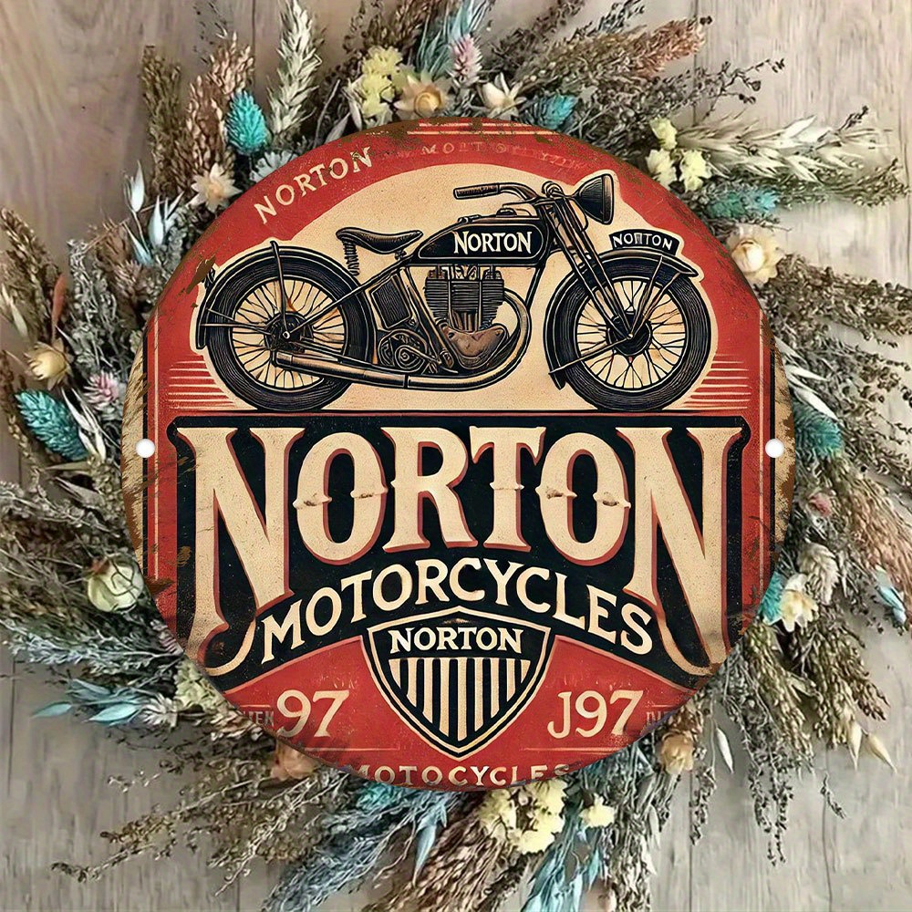 2D flat 1pc retro NORTON Motor - Woodworking Logos บทวิจารณ์และราคา