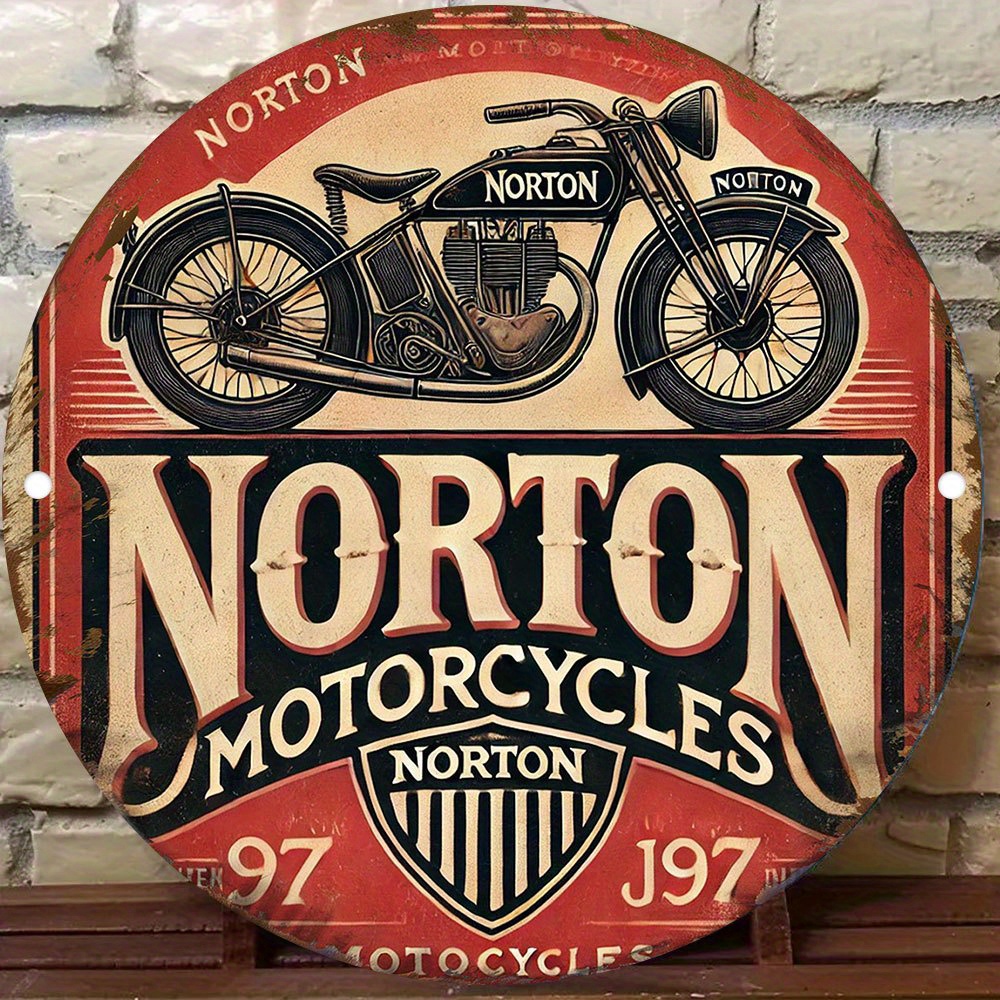 2D flat 1pc retro NORTON Motor - Woodworking Logos บทวิจารณ์และราคา