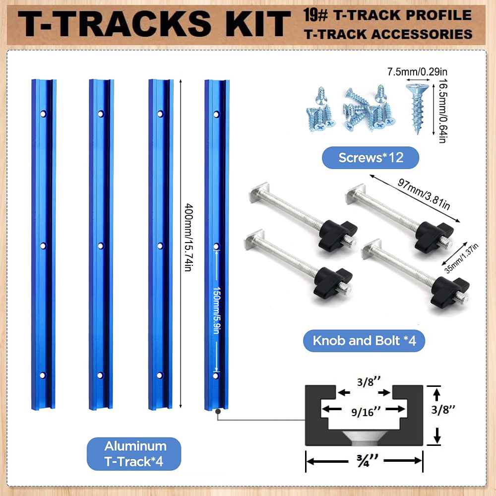 Woodworking 19# T-track Kit an - Woodworking Kits บทวิจารณ์และราคา