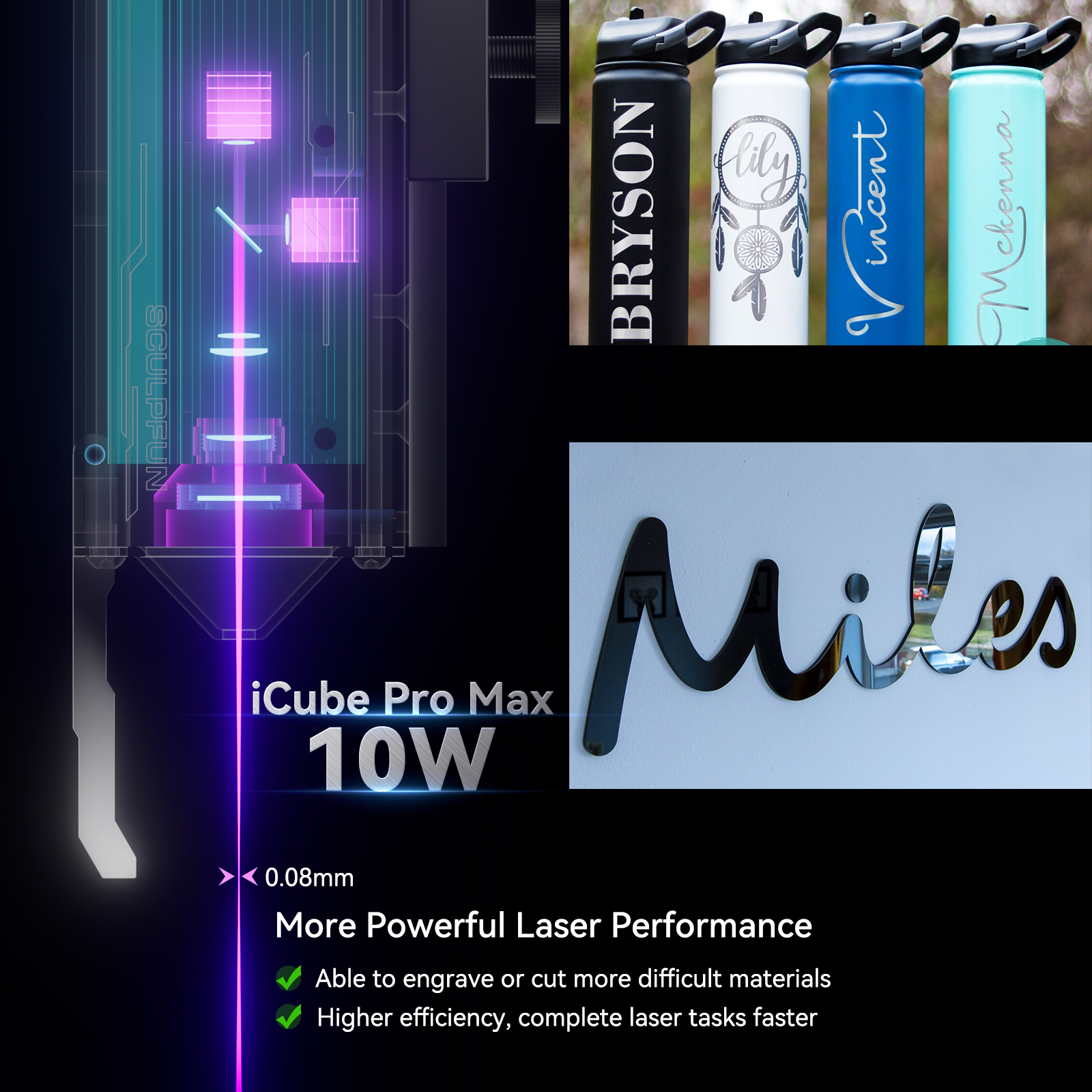 Sculpfun iCube Pro 10W Laser E - Woodworking Logos บทวิจารณ์และราคา