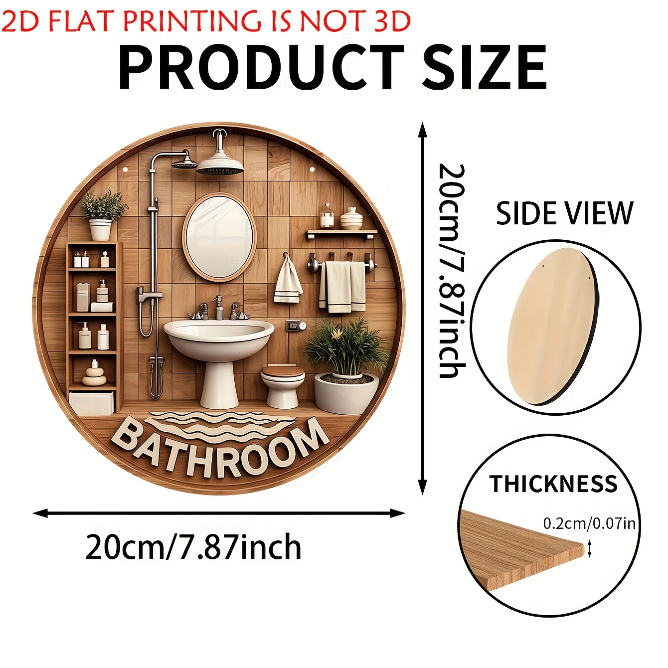 One 2D flat circular bathroom  - Woodworking Logos บทวิจารณ์และราคา
