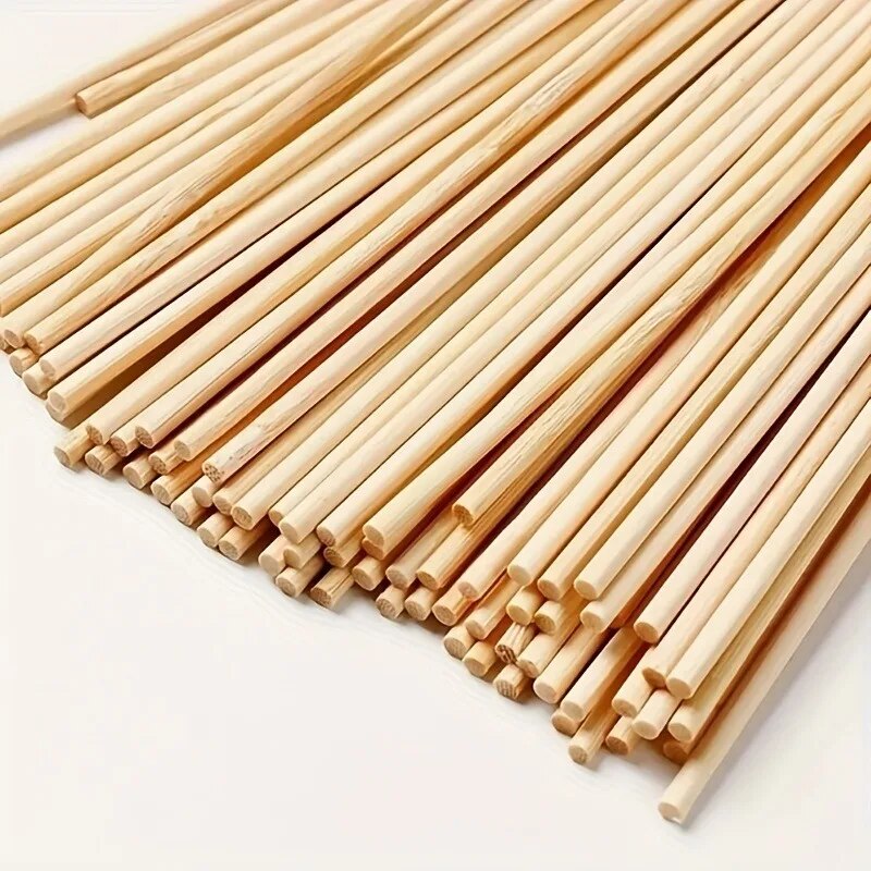 100Pcs Round Wooden Stick DIY  - Woodworking Class บทวิจารณ์และราคา
