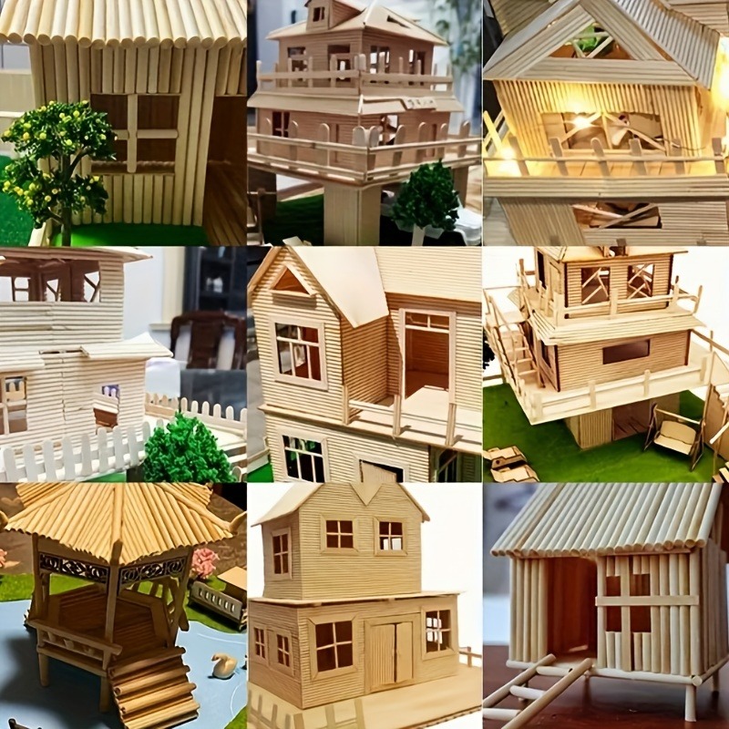 100Pcs Round Wooden Stick DIY  - Woodworking Class บทวิจารณ์และราคา