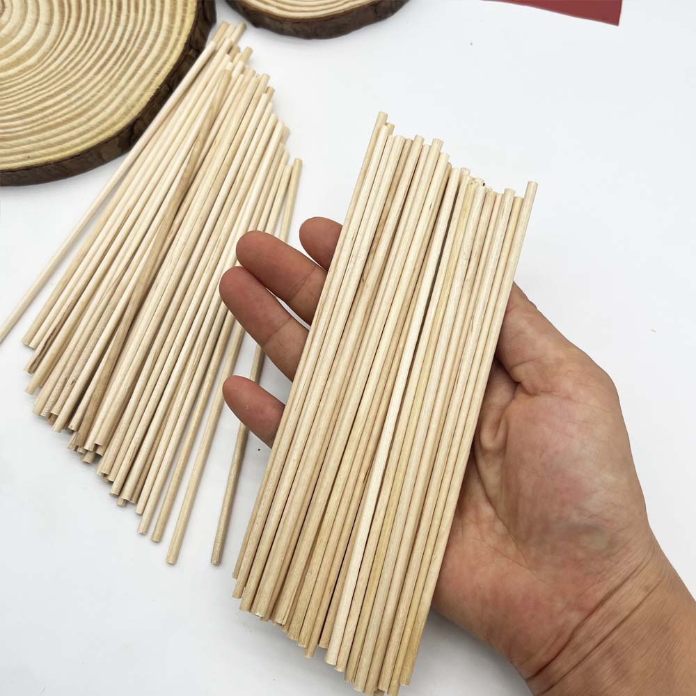 100Pcs Round Wooden Stick DIY  - Woodworking Class บทวิจารณ์และราคา