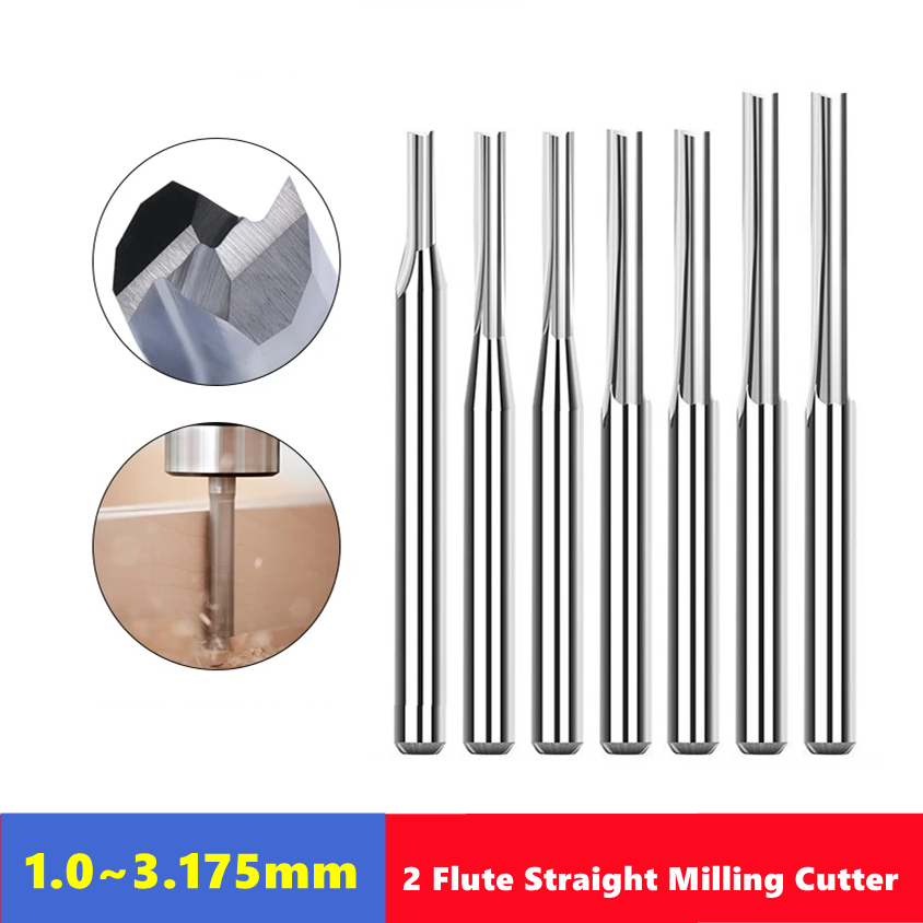 10pcs Carbide End Mill  3.175m - Woodworking Nc บทวิจารณ์และราคา