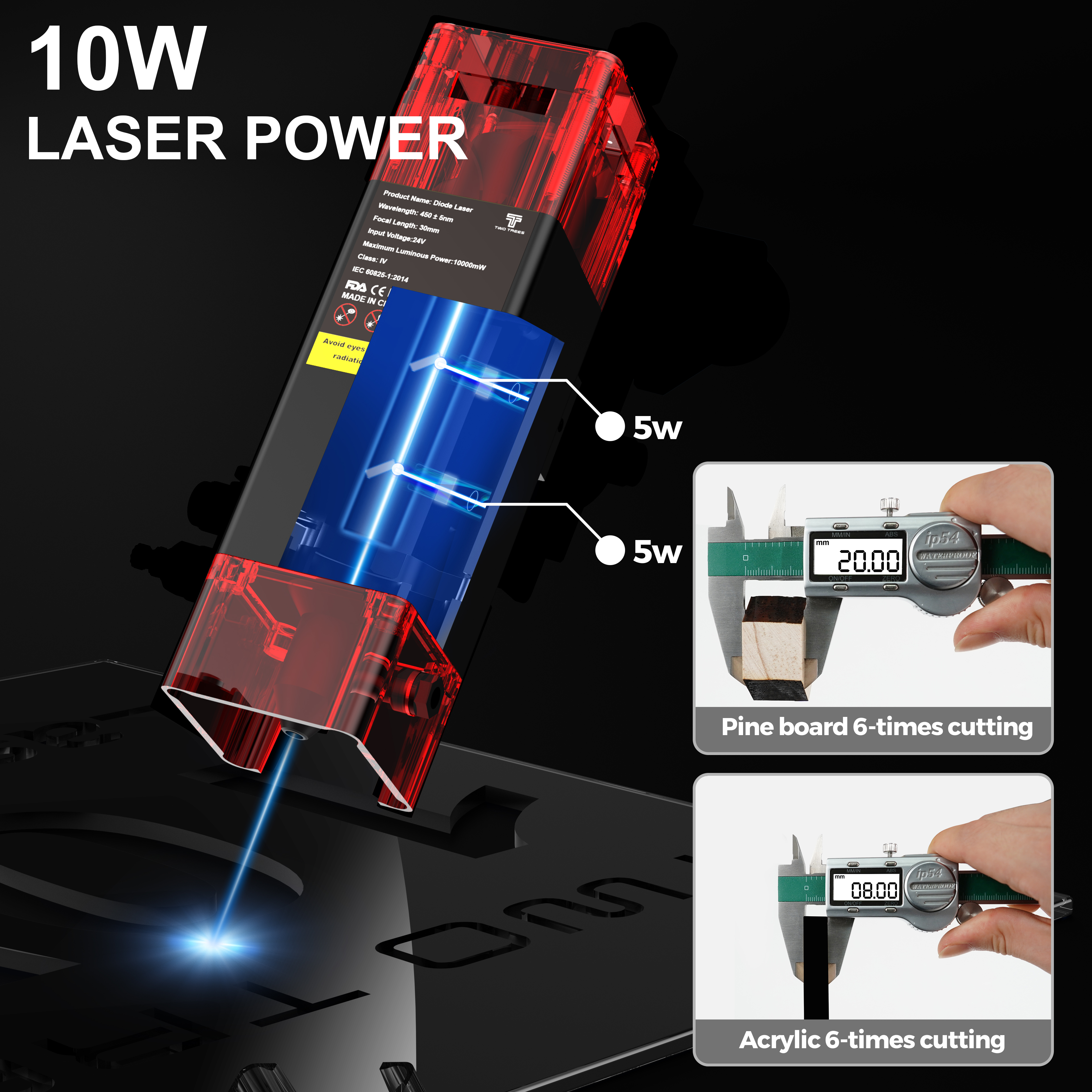 TWOTREES TTS-10 Pro Laser Engr - Woodworking Logos บทวิจารณ์และราคา