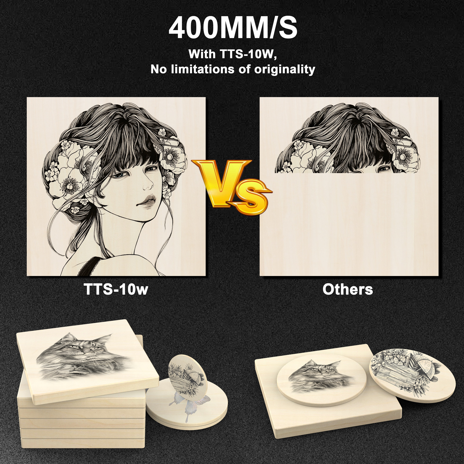 TWOTREES TTS-10 Pro Laser Engr - Woodworking Logos บทวิจารณ์และราคา