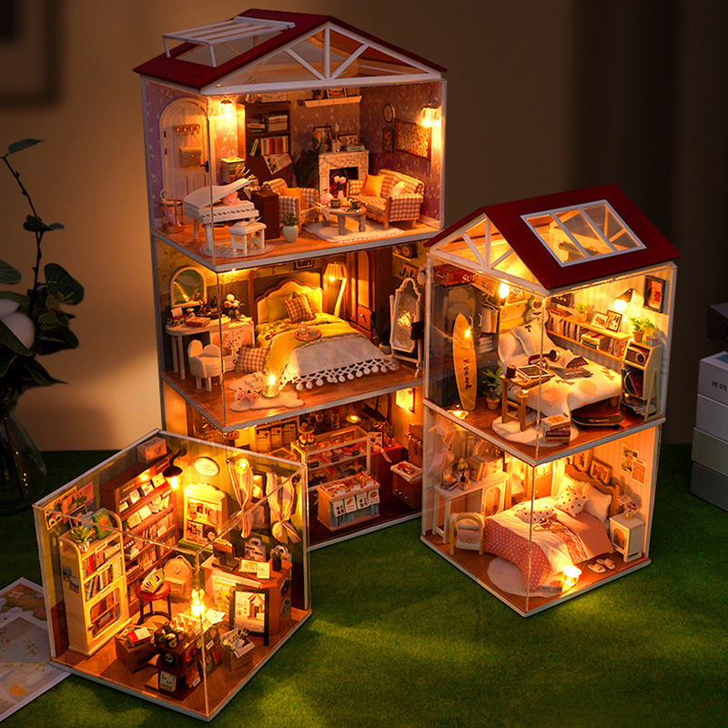 DIY Wooden Dollhouse Mini Bedr - Woodworking For Kids บทวิจารณ์และราคา