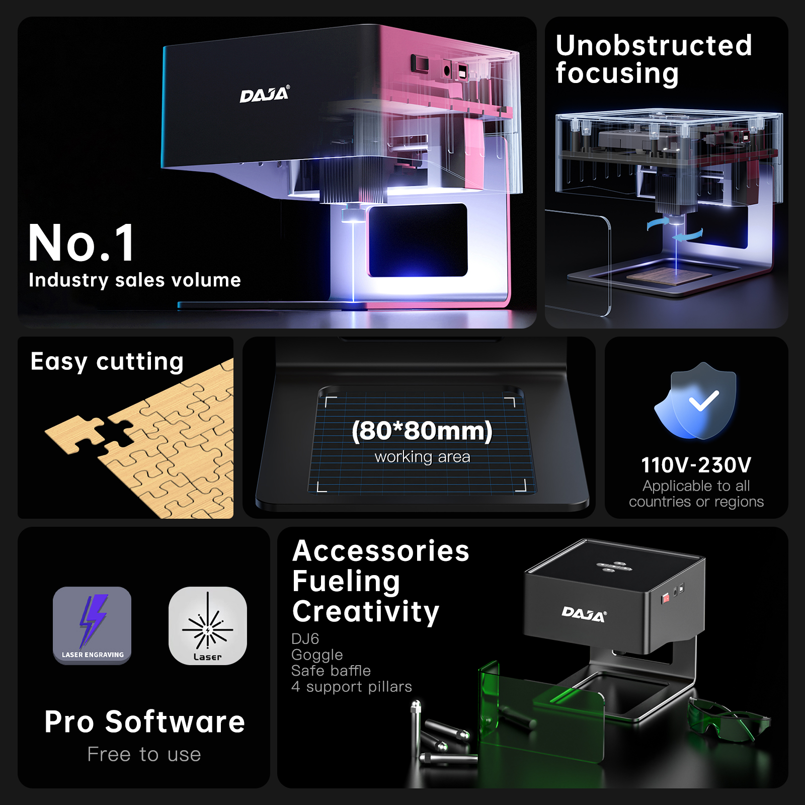 DAJA DJ6 Mini Portable Laser E - Woodworking Logos บทวิจารณ์และราคา