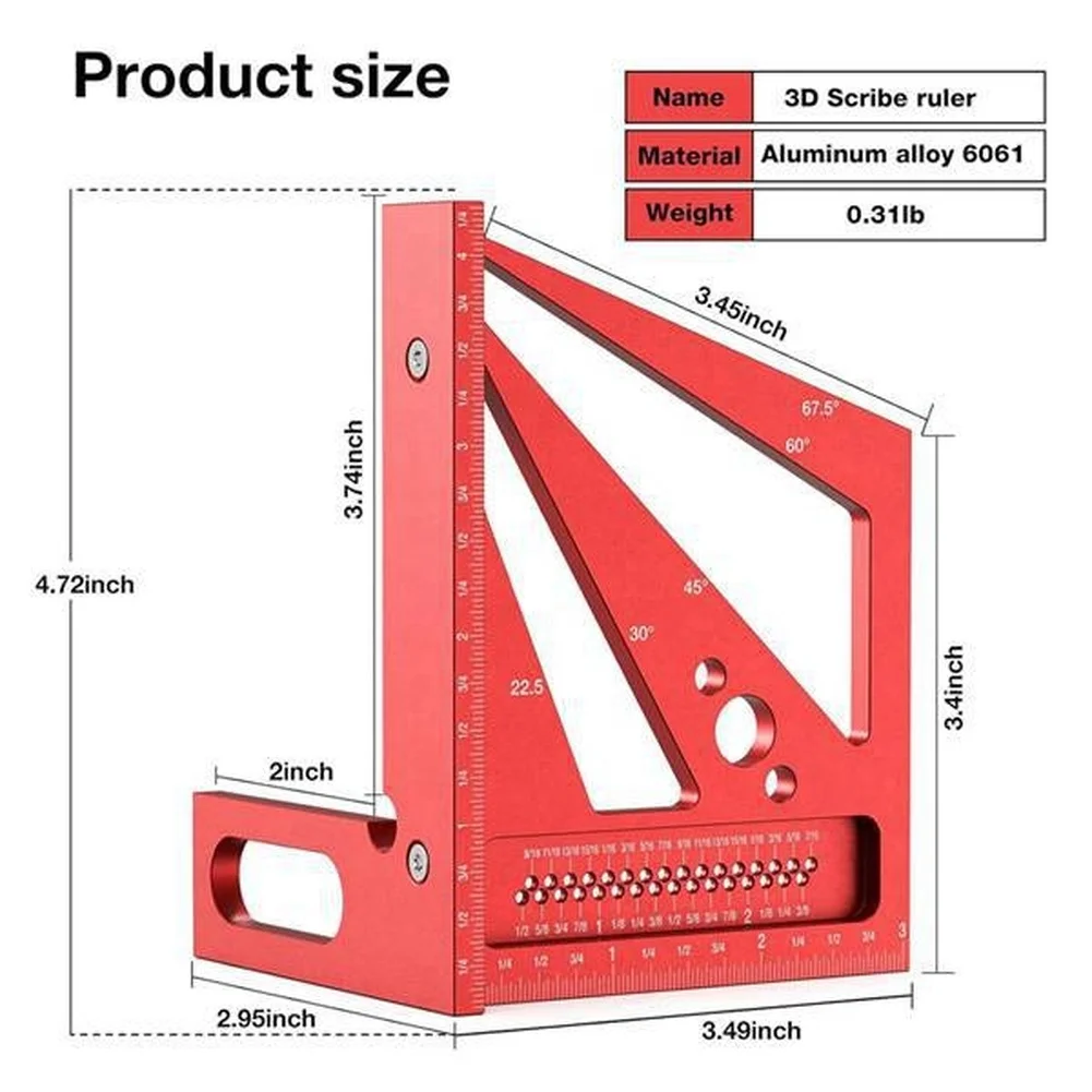 Red 3D Multi Angle Measuring R - Woodworking Workshop Layout บทวิจารณ์และราคา